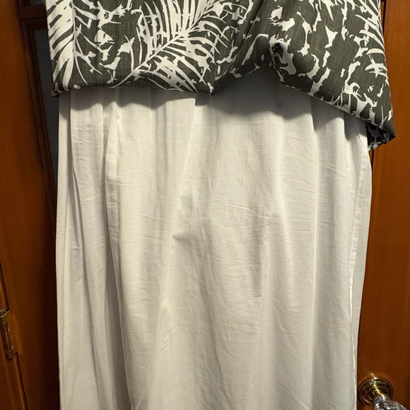 NWOT Lafayette 148 New York Olive and White Abstract Dress XL - Picture 4 of 7
